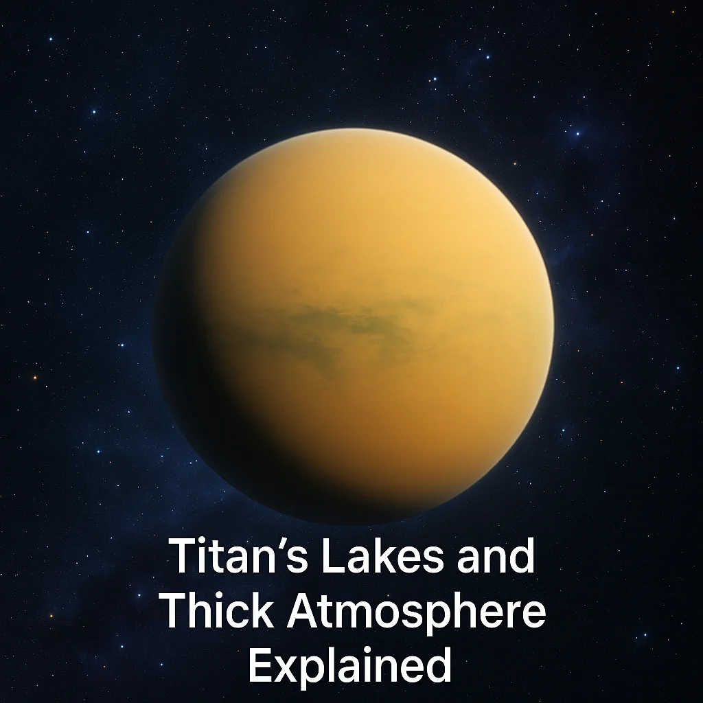 Titan’s Lakes and Thick Atmosphere Explained