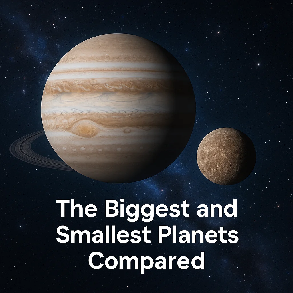 The Biggest and Smallest Planets Compared